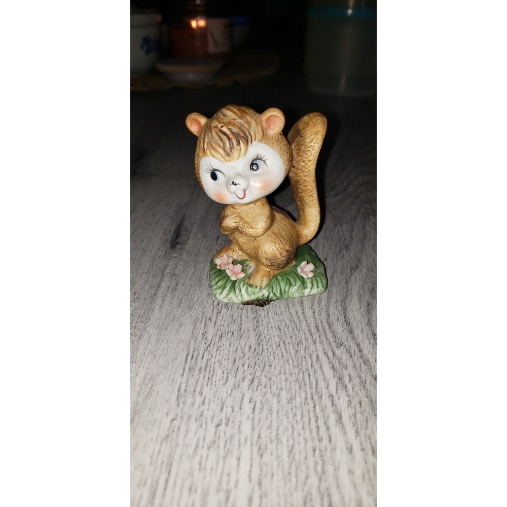 Vintage Ceramic Squirrel Figurine Mid Century Modern Anthropomorphic Kitsch